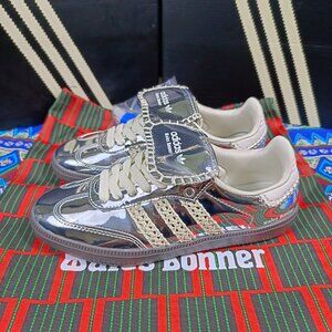 💙💖Women's Adidas Samba x Wales Bonner Low Silver Metallic Sneakers